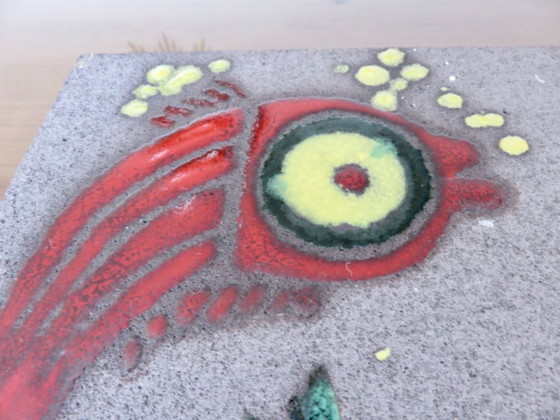 Image 1 of Plato de lava esmaltado modernista, 1970, Francia