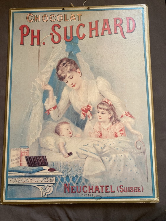 Insegna pubblicitaria vintage di lusso Cartone Ph. Suchard Bernard Carant 57 x 42, Oggetti decorativi, Carta (foto 2 di 7)