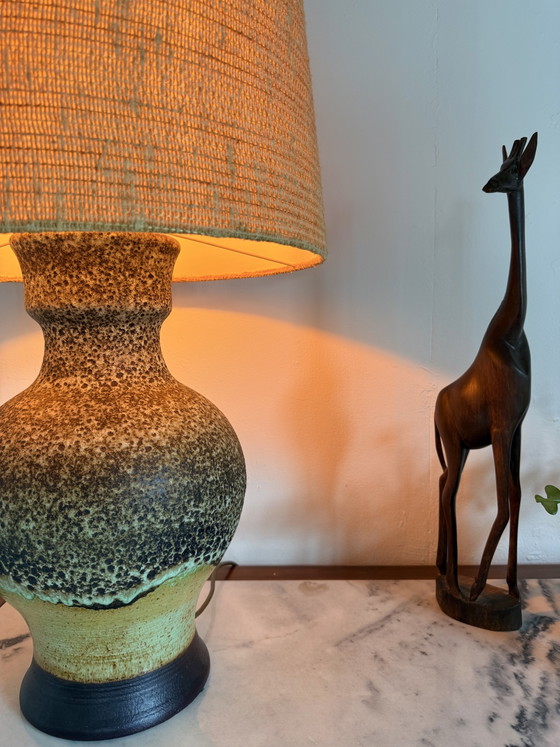 Image 1 of Vintage XL ceramic fat lava table lamp, West Germany ‘60