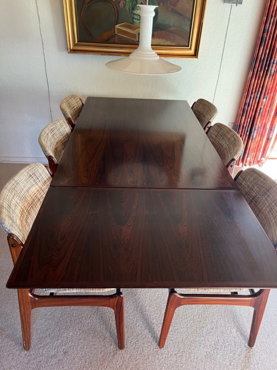 Mesa de comedor de palisandro diseñada por Arne Vodder. – Mesas de comedor, Wood (photo 8 of 8)
