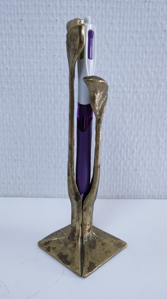 Image 1 of Stifthalter aus Bronze mit Blätterdekor