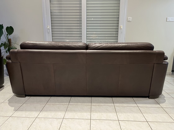 Image 1 of Canapé 3 posti in cuoio marrone Natuzzi