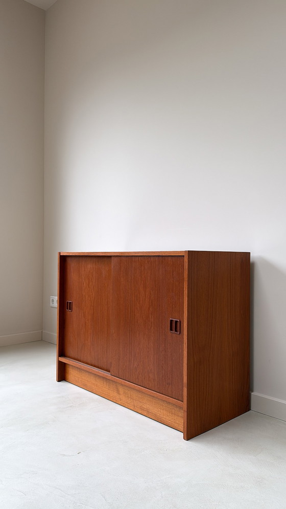 Image 1 of Vintage Danish wooden cabinet with sliding doors