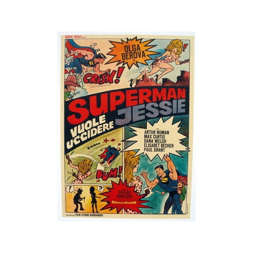 Vintage-Filmplakat "Superman, der Jessie töten will", Italien 1967