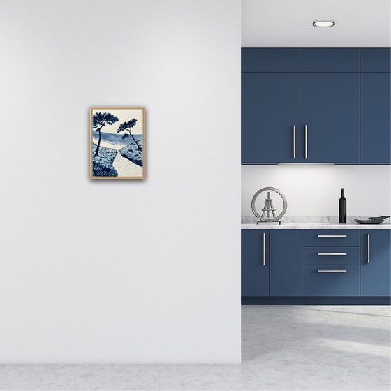 Image 1 of Encre sur papier bambou 40x30cm. Encadrée. 