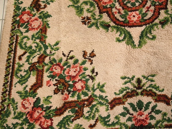Image 1 of Vintage Belgian Savonnerie Rug 6.5'x9.8' - 1960s Garden Design (1C270)