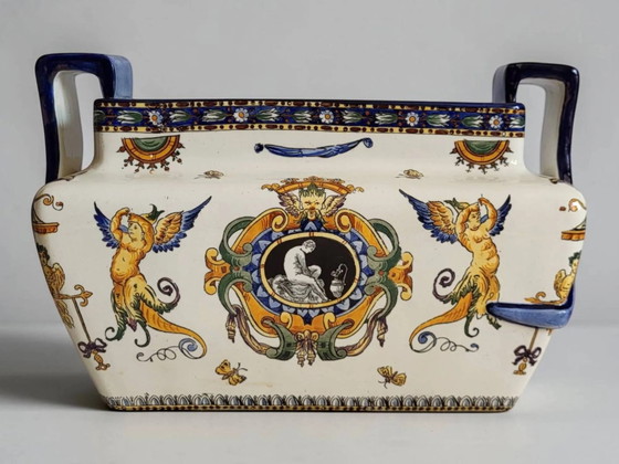Jardinera de loza Gien del siglo XIX – Macetas, Porcelain (photo 10 of 11)