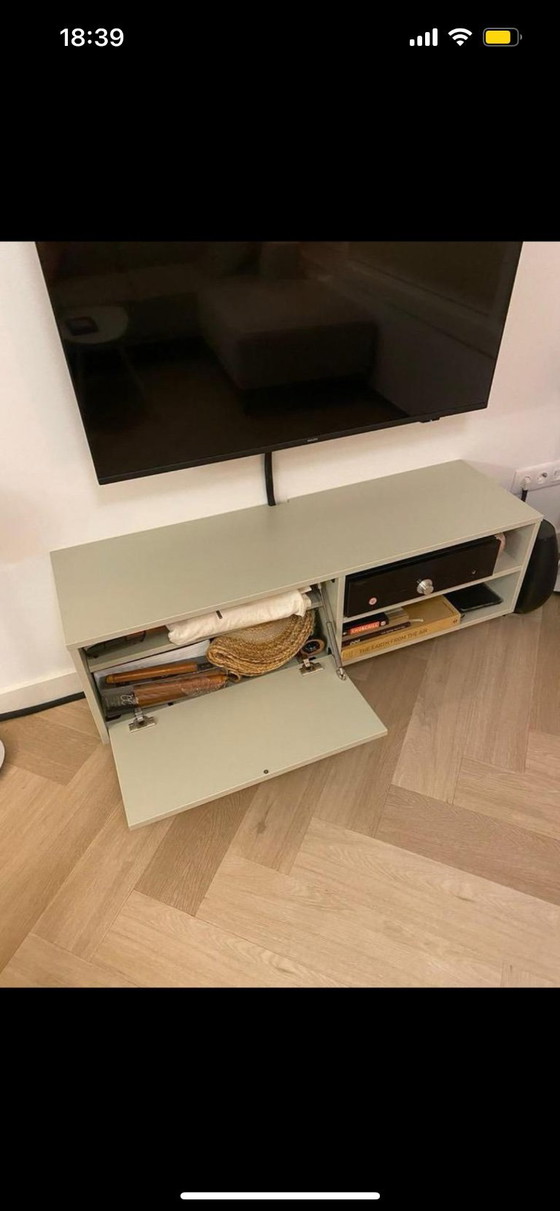 Image 1 of Sage green TV cabinet