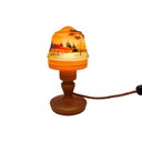 Bohemian glass mushroom lamp, Czechoslovakia, 1920s