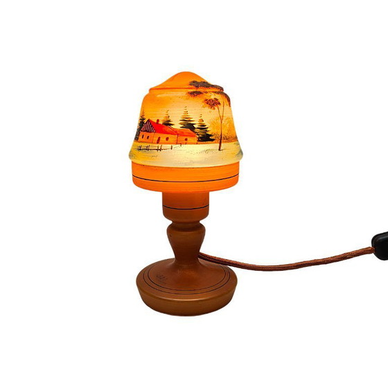 Image 1 of Böhmische Glaspilzlampe, Tschechoslowakei, 1920er Jahre