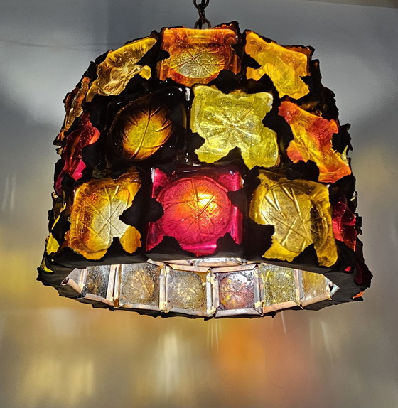 Image 1 of Sehr seltenes und einzigartiges Set brutalistischer Pendelleuchten aus Glas und Metall von Felipe Delfinger für Feder, Mexiko, 1