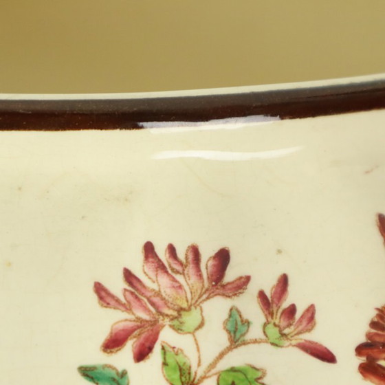 Image 1 of Large Polychrome Flower Pot Cache Pot Longchamp France 36cm