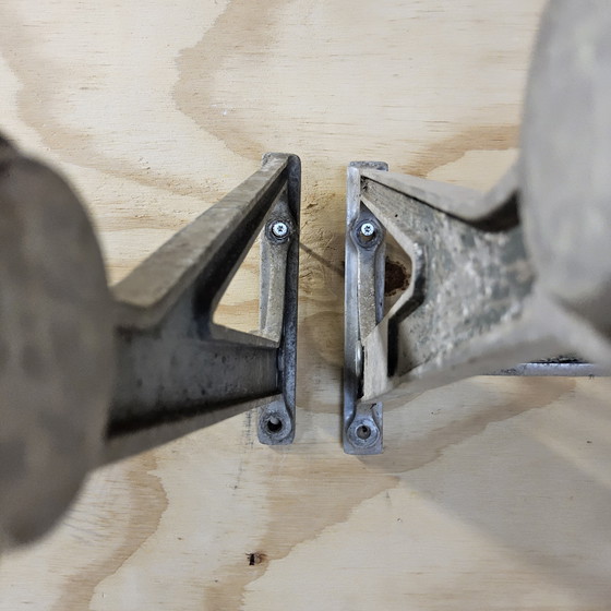 Image 1 of 4x Vintage 70s NS Hondekop (Mat 54) bagagerekken treincoupe / wandkapstok/ hoedenrek