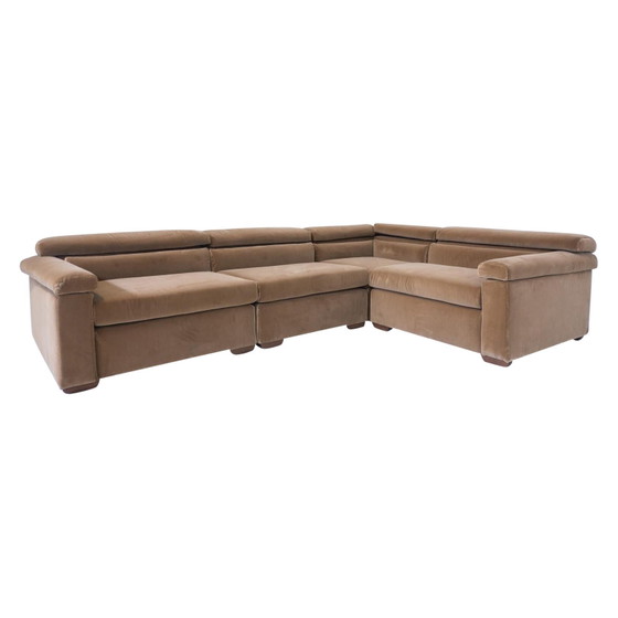 Luciano Frigerio Italiaanse Moderne Suède Fauteuils voor Frigerio Di Desio 1970 – Modulaire banken, Suede (photo 5 of 26)