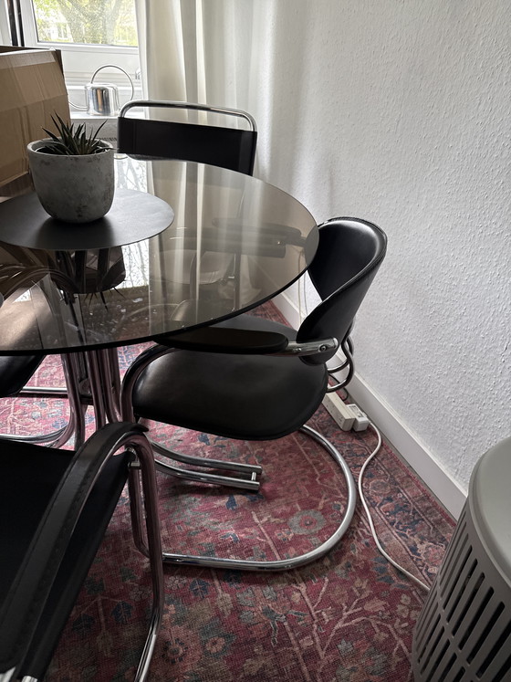 Image 1 of 2x Set Effezeta Freischwinger Stühle Bauhaus Midden eeuw Gemaakt in Italië 