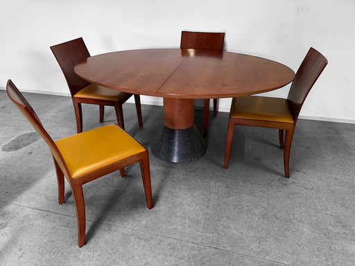 Arco balance with 4 Arco flex chairs (cherry wood)