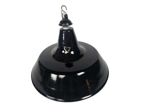 Image 1 of Industriëel - emaille - hanglamp - fabriekslamp - Italie - 90's