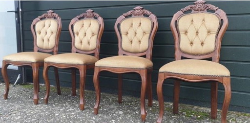 4 Chesterfield-Esszimmerstühle im Barockstil