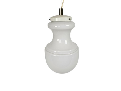 Murano - Italie - lampe conique - opaline - suspension - style milieu du siècle - années 70