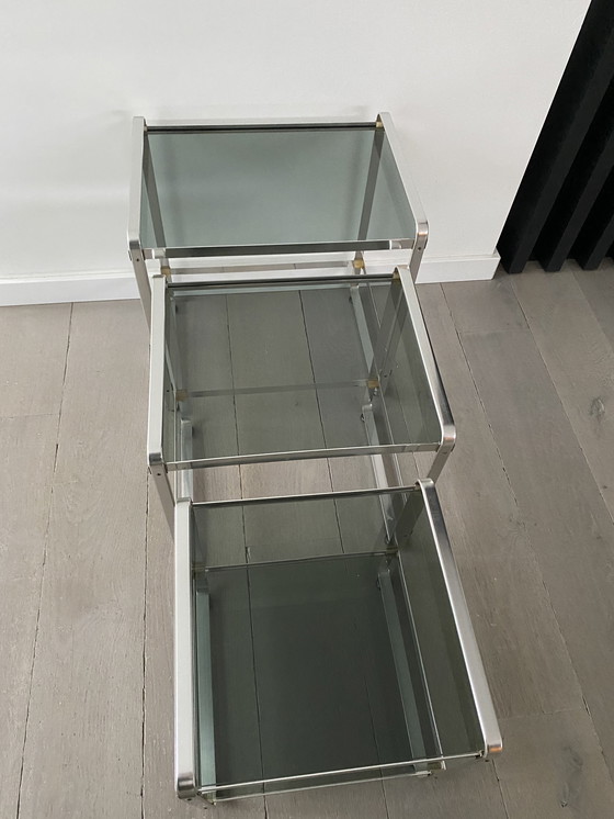 Image 1 of 3 bijzettafels vintage