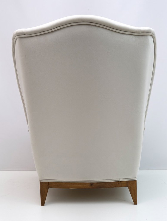 Image 1 of Attributed of Paolo Buffa Mid-Century Modern Italian Velvet Armchairs, 1950s