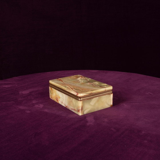 Groene Onyx en Messing Doos met Deksel, Italië 1970 – Decoratieve objecten, Marble, Italian Design (photo 5 of 18)