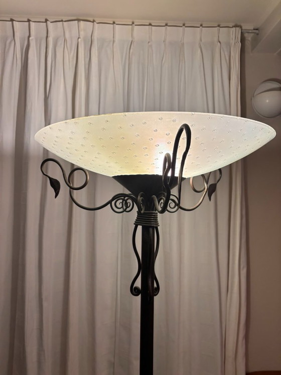 Lampadaire, lampe de table, finition Art nouveau, huilée à la main – Metal, Glass (photo 6 of 8)