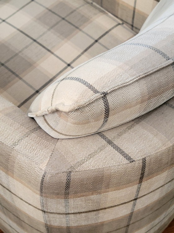 Postmodernistische clubfauteuil met geruite bekleding, jaren 80 – Textile (photo 9 of 12)