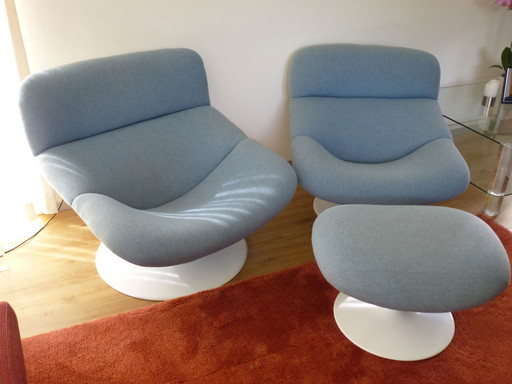 Artifort Geoffrey Harcourt F518 and F522 + stool