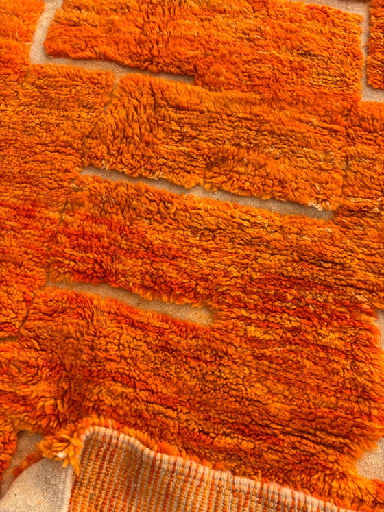 Tapis orange à motif géométrique, Laine (photo 12 sur 12)