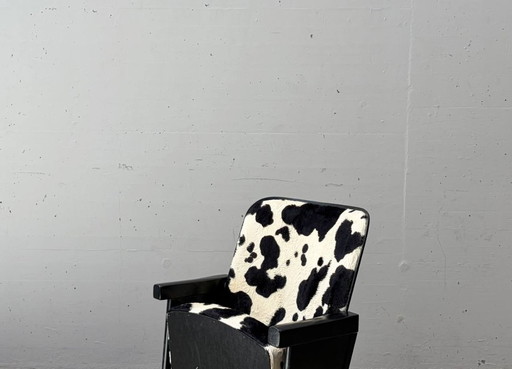 Postmoderne bioscoopstoel met koeienhuidlook, jaren 80