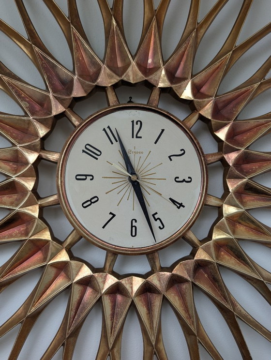 Syroco mid century modern sunburst clock – Klokken, Kunststof (photo 3 of 9)