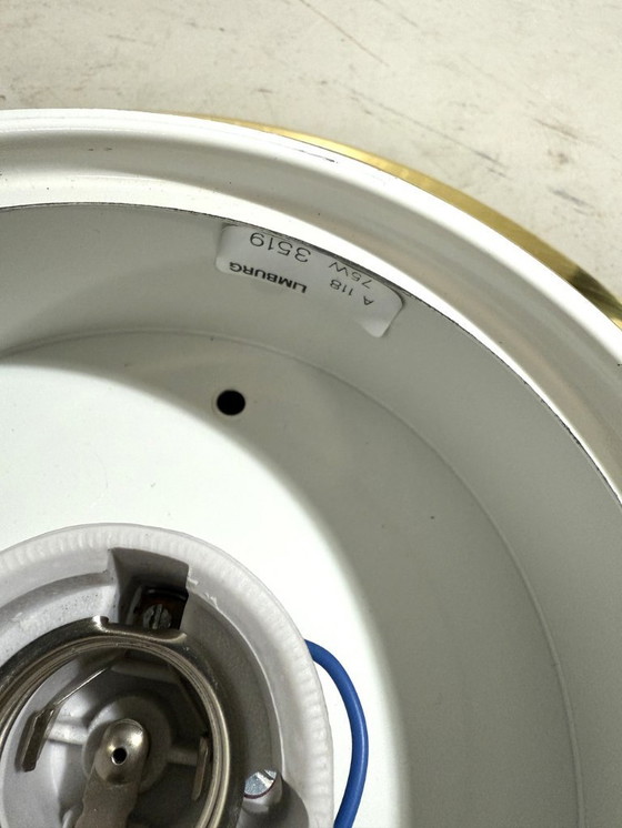 Image 1 of Glashütte Limburg ceiling lamp brass & satin glass