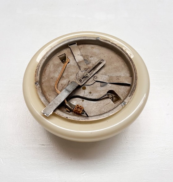 Image 1 of Opaline Glass Beige Ceiling Lamp or Wall Lamp, 1950s