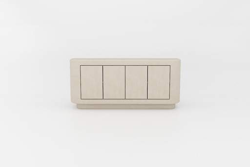 Buffet contemporain en plâtre avec intérieur en noyer