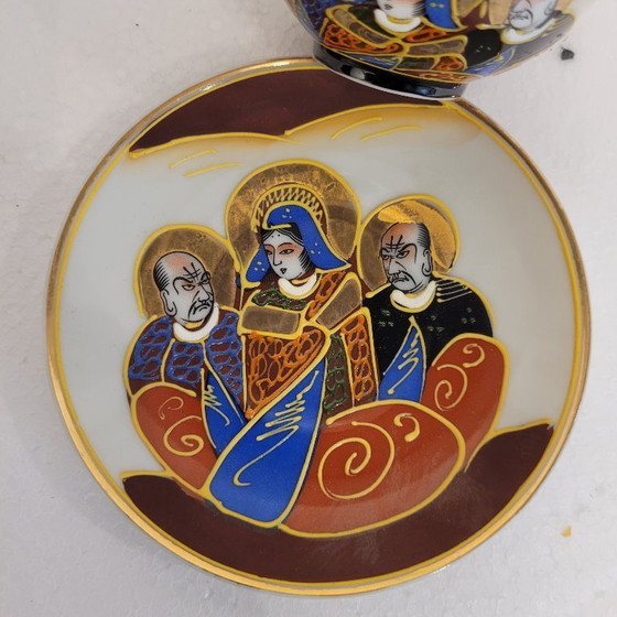 Image 1 of Juego de 6 para café o té, porcelana Satsuma, Nakasima, s. XX – Japón