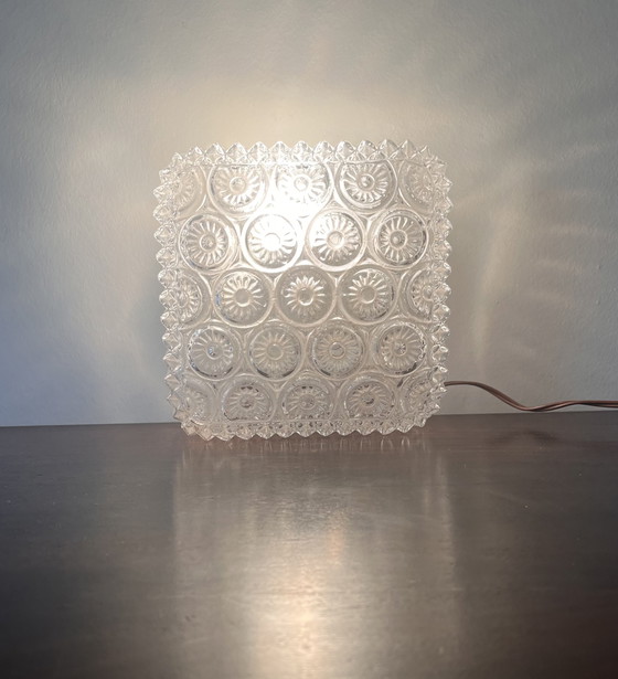 Image 1 of Floral Glass Ceiling Lamp 1970s