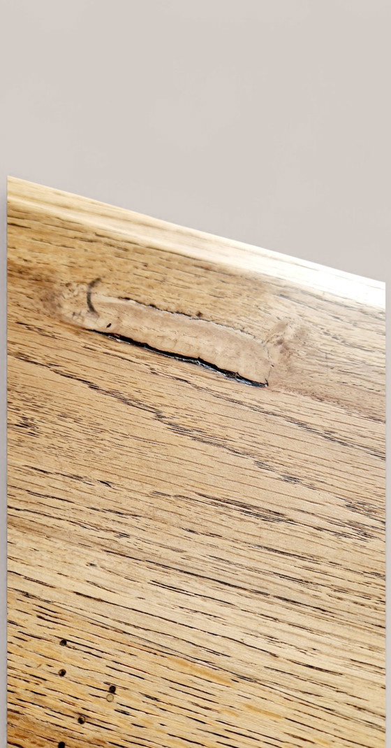 Image 1 of Bijzettafel of salontafel uit de jaren 1940 - Massief eikenhout