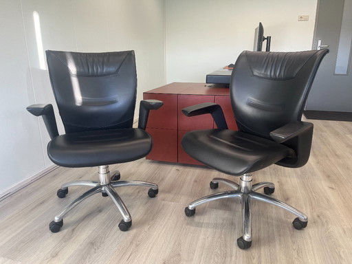 2x Poltrona Frau „Brief Meeting“ Design-Bürostühle – Emilio Ambasz – Italienisches Design