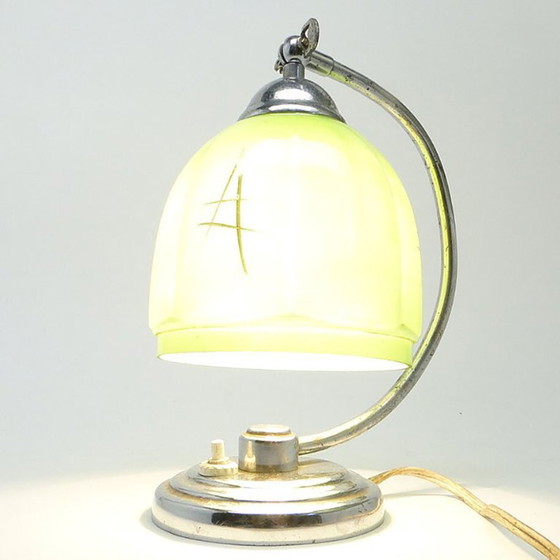 Mid-Century Bedside Lamp from Polam, 1950s – Table lamps, Glass, Metal (photo 8 of 18)