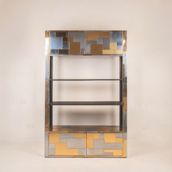 Paul Evans Cityscape Brass and Stainless Steel Bookcase, First Series, 1971 (photo 13 of 29)
