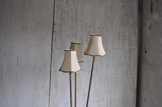 Lampada da Terra Art Déco in Ottone, anni '40 – Lampade da terra, Legno, Art Deco (photo 7 of 8)