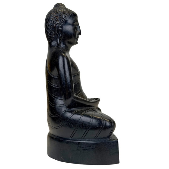 Buda de madera de Sri Lanka en Dhyana Mudra – Mediados del siglo XX – Lote 757 – Esculturas (photo 3 of 8)