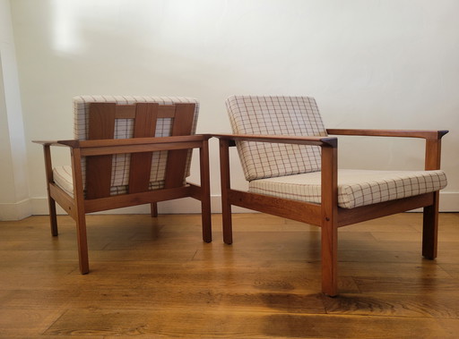 Vintage Danish Armchairs in Teak, 1970