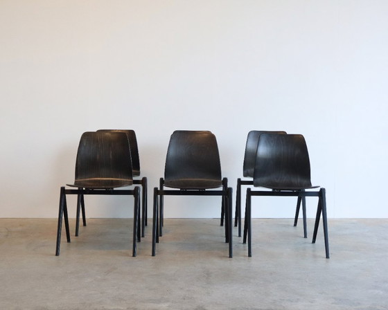 Image 1 of 8x Chaise de passager vintage Galvanitas S22