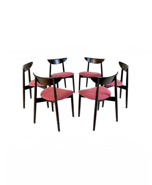 6 sedie da sala da pranzo vintage, Harry Østergaard anni '60