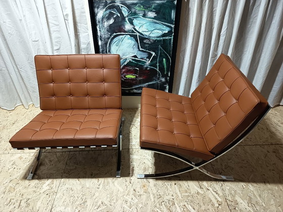 Image 1 of Sillones KNOLL Studio Barcelona (NUEVA Serie 2026) en piel natural (color coñac)