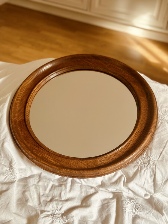 Image 1 of Lo specchio rotondo in legno vintage Knudt