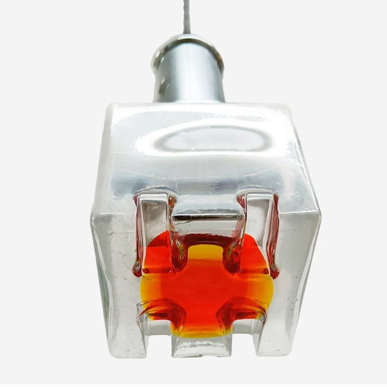 Image 1 of Lampada a sospensione a cubo in vetro di Murano, Italia, anni &#39;70