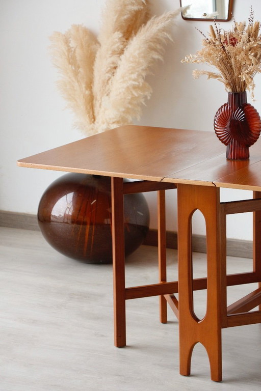 Skandinavischer Klapptisch - Bendt Winge – Teak und Buche – 1950er/60er Jahre